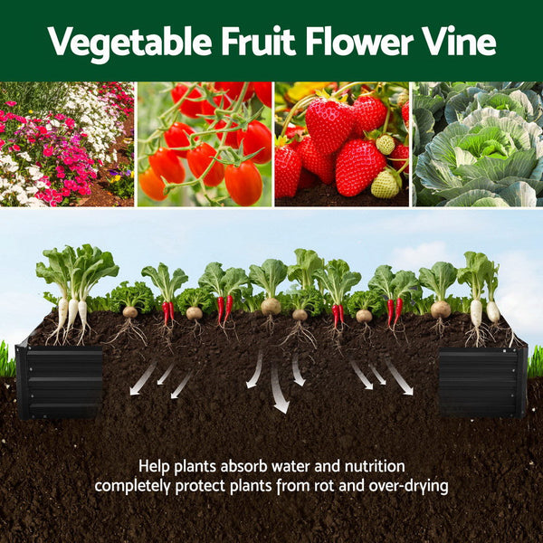 Green Fingers Raised Garden Bed 2 Pcs 210X90cm Planter Box Container Galvanised Metal Outdoor Raised Garden Beds