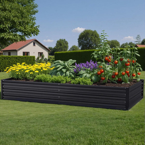 Green Fingers Raised Garden Bed 2 Pcs 210X90cm Planter Box Container Galvanised Metal Outdoor Raised Garden Beds