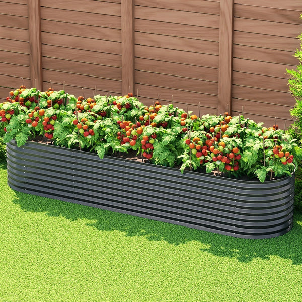Green Fingers Garden Bed 320X80x56cm Oval Planter Box Raised Garden Beds