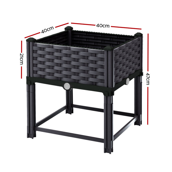 Green Fingers Garden Bed 40X40x23cm Pp Planter Box Raised Container Growing Herb Raised Garden Beds