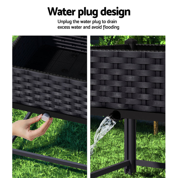 Green Fingers Garden Bed 40X40x23cm Pp Planter Box Raised Container Growing Herb Raised Garden Beds