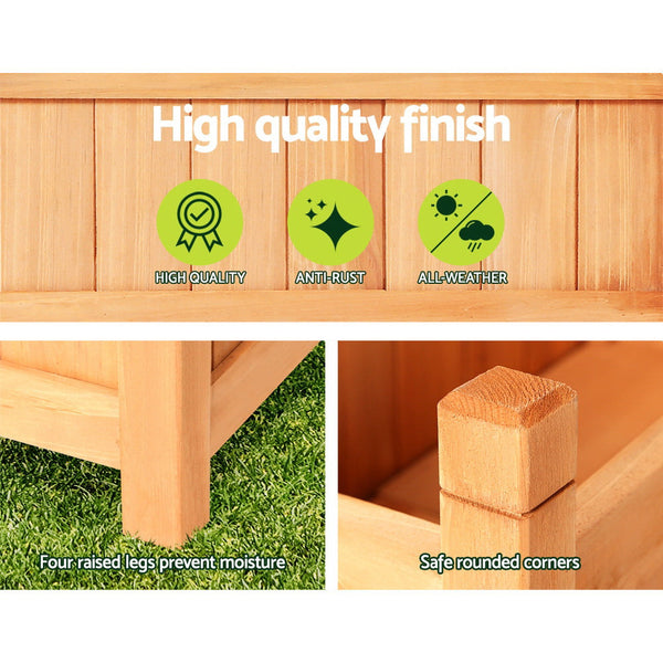 Green Fingers 2X Raised Garden Bed 90X30x33cm Planter Box Container Growing Raised Garden Beds