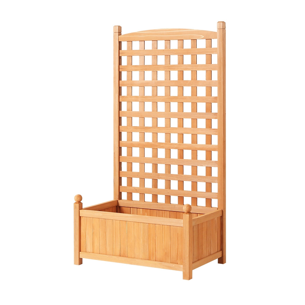 Green Fingers Garden Bed Wooden 64X35x115cm Planter Raised Box Container Trellis Raised Garden Beds