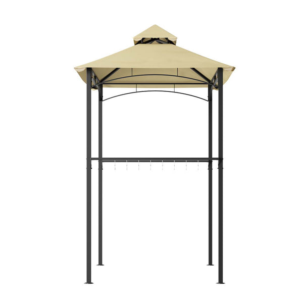 Gazebo Outdoor Patio Marquee Bbq Grill Shelter Garden Shade Hooks Beige Marquees