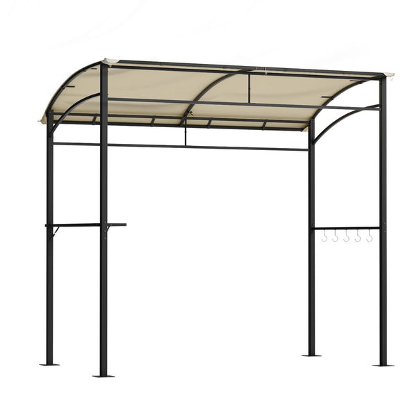 Instahut Gazebo Outdoor Bbq Grill Patio Garden Marquee Shade Shelter Shelf Hooks Beige Marquees
