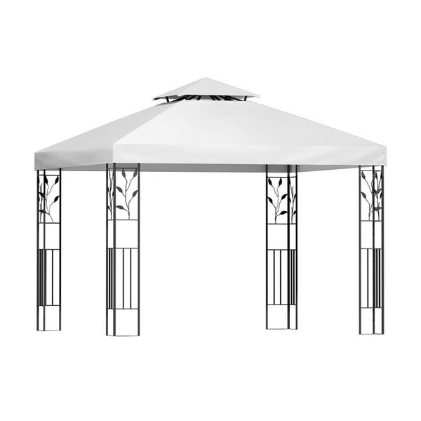 Instahut Gazebo 3X3m Marquee Outdoor Wedding Party Event Tent Home Iron Art Shade White Marquees