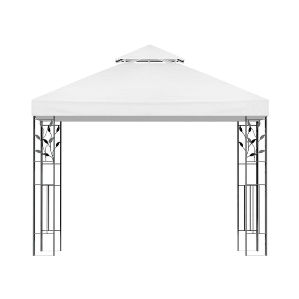 Instahut Gazebo 3X3m Marquee Outdoor Wedding Party Event Tent Home Iron Art Shade White Marquees