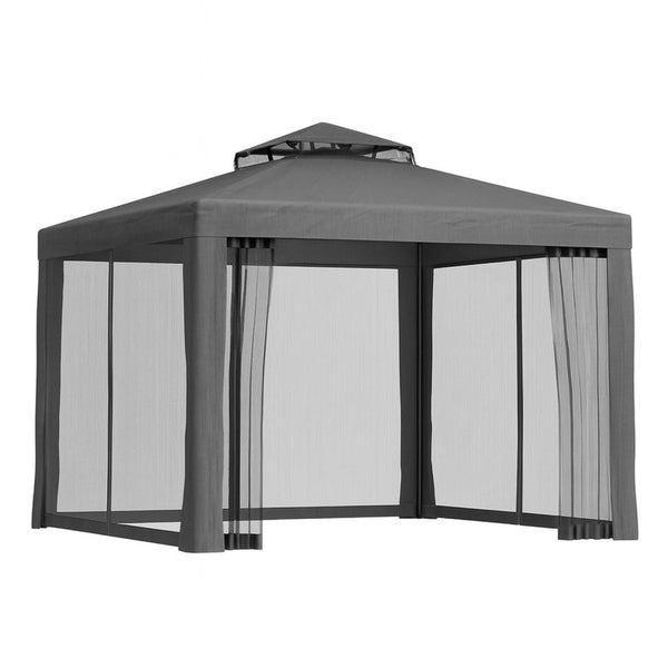 Instahut Gazebo Marquee 3M Outdoor Event Tent Camping Party Mesh Wall Canopy Brown Marquees
