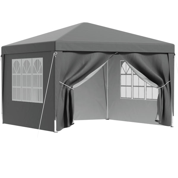 Instahut Gazebo 3X3 Pop Up Marquee Folding Tent Wedding Gazebos Camping Outdoor Shade Canopy Gray Marquees