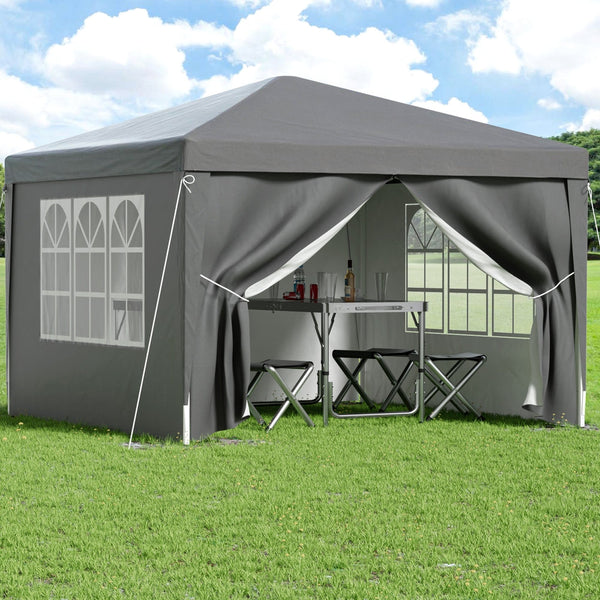 Instahut Gazebo 3X3 Pop Up Marquee Folding Tent Wedding Gazebos Camping Outdoor Shade Canopy Gray Marquees