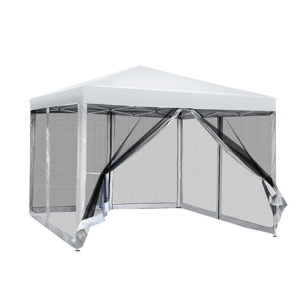 Oxford Fabric Gazebo Pop Up Adjustable Height Outdoor Marquee Canopy White Marquees