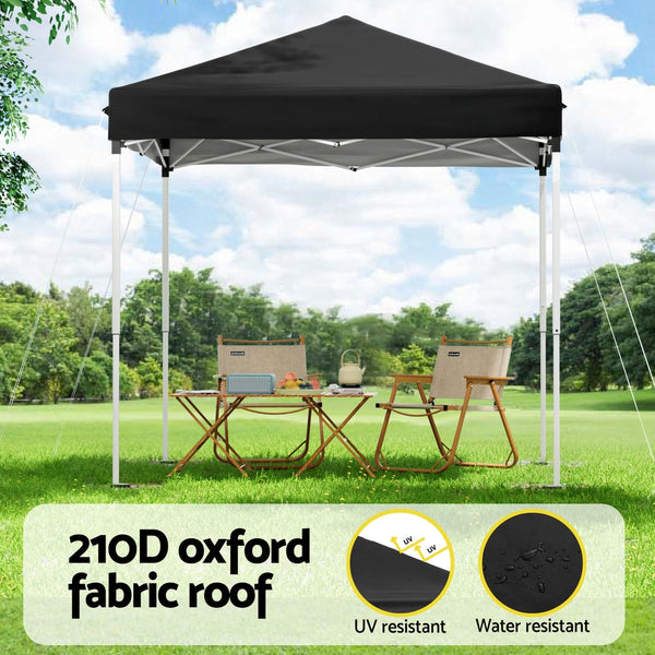 Instahut Gazebo 2X2m Outdoor Patio Garden Marquee Shade Black Marquees