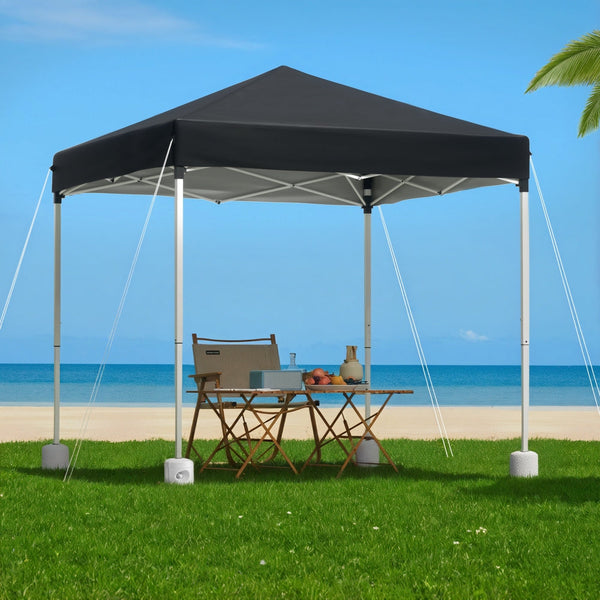 Instahut Gazebo 2X2m Outdoor Patio Garden Marquee Shade W/ Base Pods Black Marquees