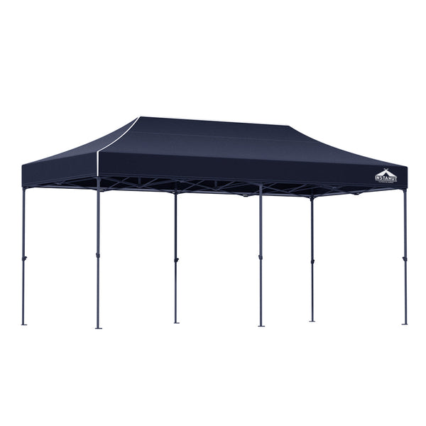 Instahut Gazebo Pop Up Marquee 3X6 Folding Tent Wedding 500D Camping Black Marquees