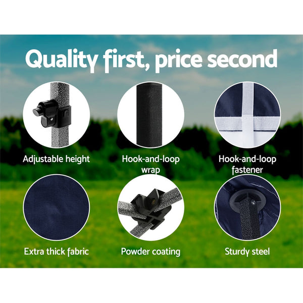 Instahut Gazebo Pop Up 3X6m W/Base Podx4 Marquee Folding Outdoor Wedding Camping Tent Shade Canopy Navy Marquees