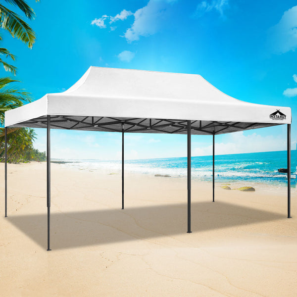 Instahut Gazebo Pop Up Marquee 3X6 Folding Tent Wedding 500D Oxford Fabric White Marquees