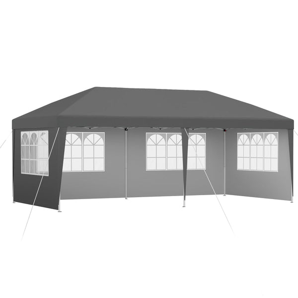 Instahut Gazebo 3X6m Pop Up Marquee Wedding Party Outdoor Camping Canopy Grey Marquees