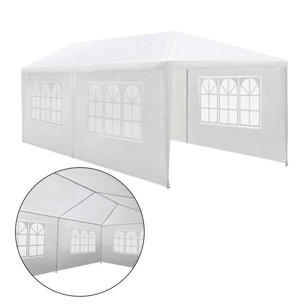 Instahut Gazebo 3X6m Marquee Wedding Party Tent Outdoor Camping Side Wall Canopy 4 Panel White Marquees