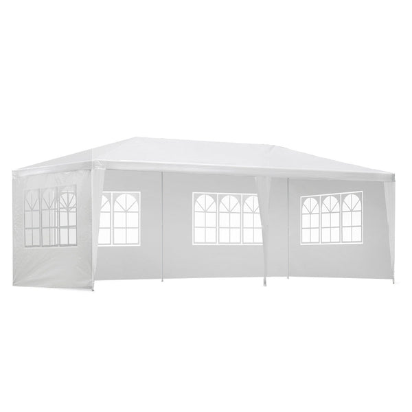 Instahut Gazebo 3X6m Marquee Wedding Party Tent Outdoor Camping Side Wall Canopy 4 Panel White Marquees