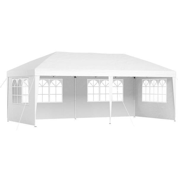 Instahut Gazebo Pop Up Marquee 3X6m Wedding Party Outdoor Camping Tent Canopy Side Wall White Marquees