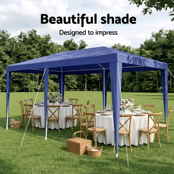 Instahut 3X6m Blue Wedding Party Gazebo Tent Outdoor Event Canopy Gazebos & Pergolas