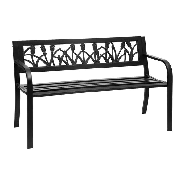 Gardeon Steel Garden Bench Two Seater Outdoor Furniture For Patio And Yard Patio Benches