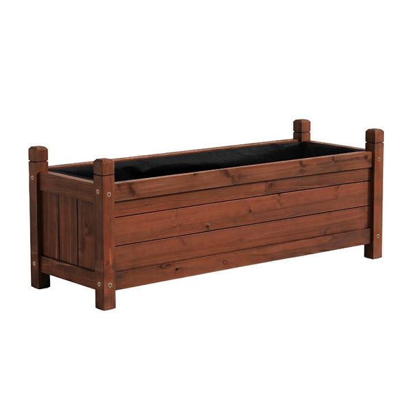 Green Fingers Raised Garden Bed Planter Box 90X30x33cm Brown Raised Garden Beds