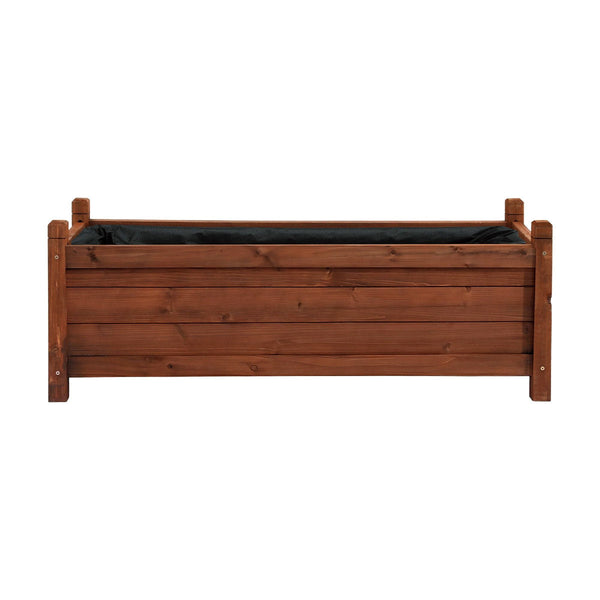 Green Fingers Raised Garden Bed Planter Box 90X30x33cm Brown Raised Garden Beds