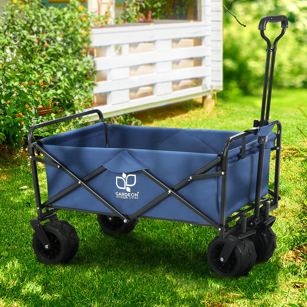 Gardeon Garden Cart Folding 120Kg Trolley Camping Wagon Barrow Outdoor Beach Wheelbarrows Carts Wagons