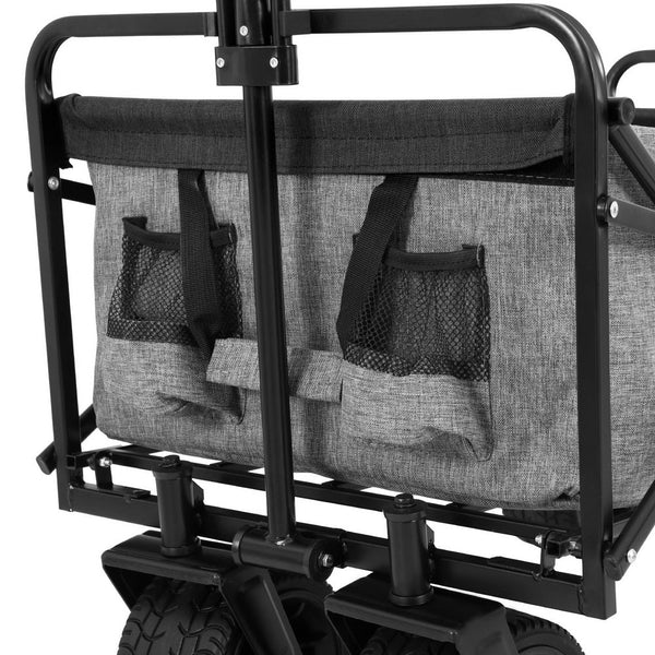 Gardeon Garden Cart With Cargo Net Grey Wheelbarrows Carts Wagons