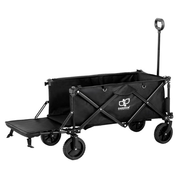 Gardeon Garden Cart With Opening Rear Black Wheelbarrows Carts Wagons