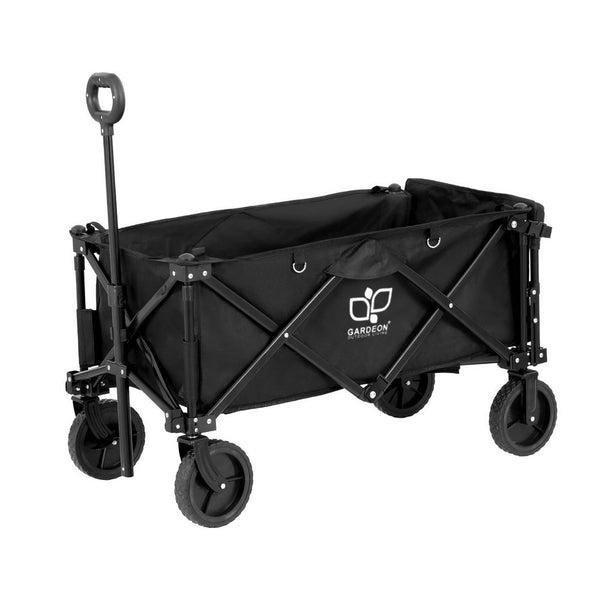 Gardeon Garden Cart With Opening Rear Black Wheelbarrows Carts Wagons