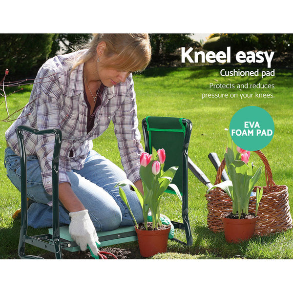 Gardeon Garden Kneeler 3 In 1 Padded Seat Stool Outdoor Bench Foldable Garden Kneelers & Seats