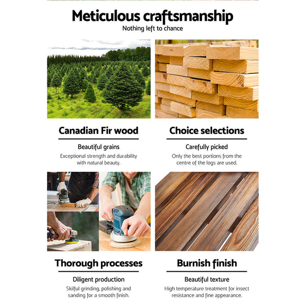 Gardeon Garden Decor Outdoor Ornament Wooden Wagon Wheel Ornaments & Statues