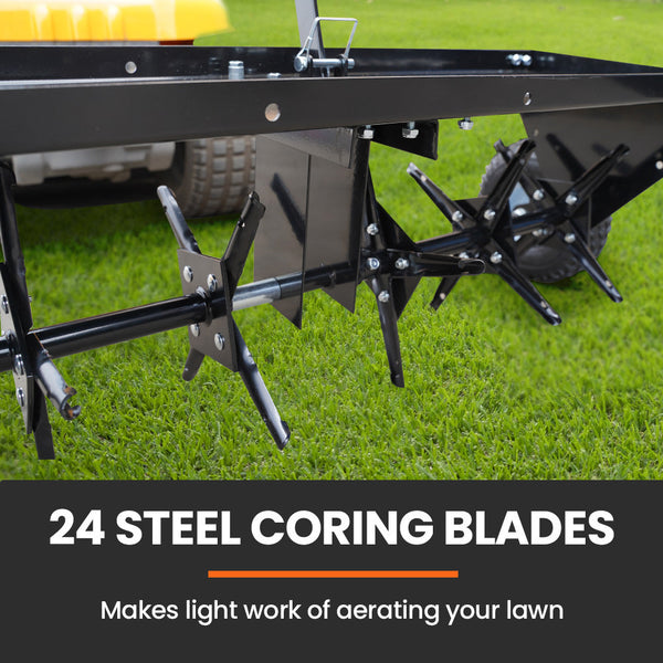 Lawn Mower Accessories Plantcraft Tow Behind Plug Lawn Aerator 1M (40") Wide Universal Hitch For Ride On Mower Garden Tractor