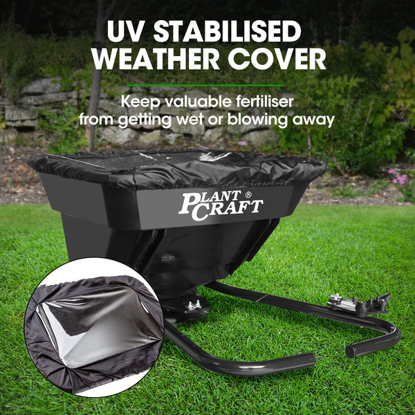 Plantcraft Spreader 12V 36Kg 30L Lawn Seed Fertiliser For Atv Ride On Mower With Rain Cover Lawn Mower Accessories
