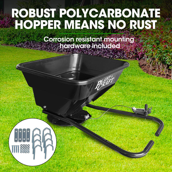Plantcraft Spreader 12V 36Kg 30L Lawn Seed Fertiliser For Atv Ride On Mower With Rain Cover Lawn Mower Accessories