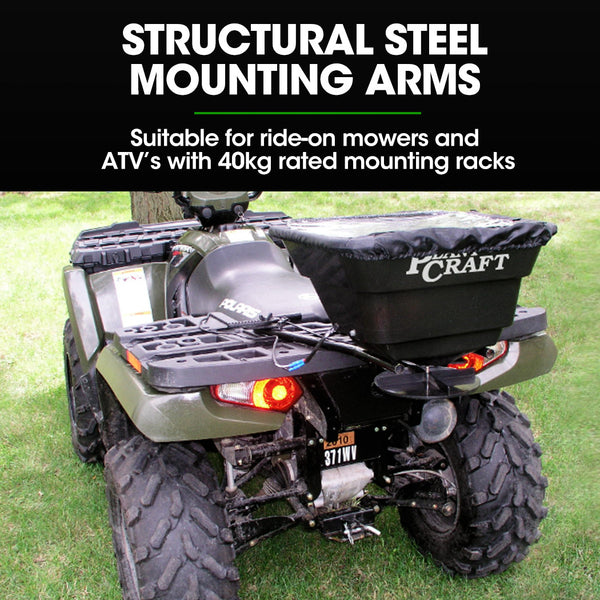 Plantcraft Spreader 12V 36Kg 30L Lawn Seed Fertiliser For Atv Ride On Mower With Rain Cover Lawn Mower Accessories