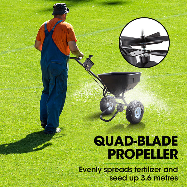 Plantcraft Walk Behind Broadcast Spreader 56Kg 60L Seed Lawn Fertiliser Other Garden Hand Tools & Equipment