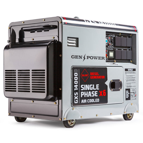 Genpower 8.4Kw Max 6Kw Rated Diesel 13Hp Generator Single Commercial Back Generators