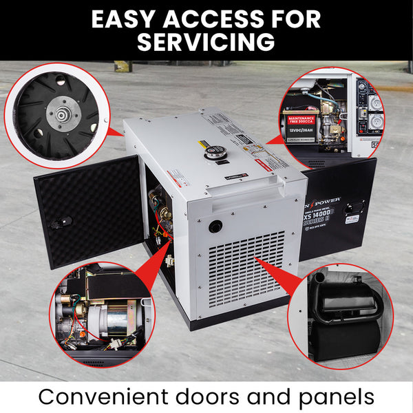 Diesel Generator Genpower 8.4Kw Peak Single Phase Key Start 460Cc Engine Commercial Generators