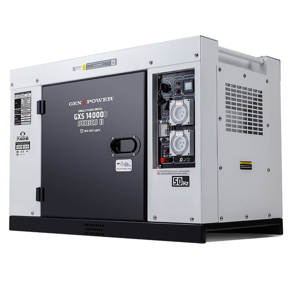 Diesel Generator Genpower 8.4Kw Peak Single Phase Key Start 460Cc Engine Commercial Generators