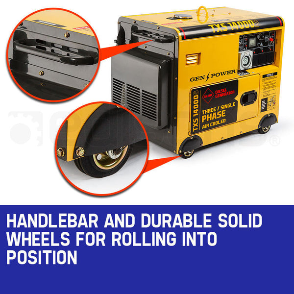 Genpower Diesel Generator 3 Three Single Phase Peak 7Kw Rated 5Kw 420Cc Generators