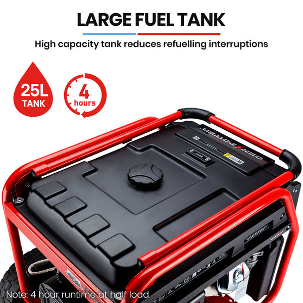 Genpower Petrol Generator 8.4Kw Max 6Kw Rated Single Phase 18Hp 420Cc 4 Stroke Engine Camping Heating & Generators