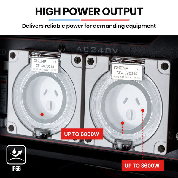 Genpower Petrol Generator 8.4Kw Max 6Kw Rated Single Phase 18Hp 420Cc 4 Stroke Engine Camping Heating & Generators
