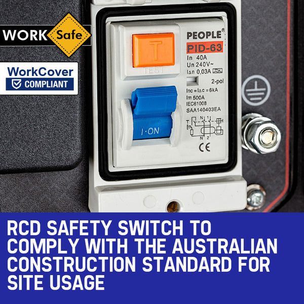 Genpower 4.2Kw Peak 3Kw Rated Generator Single Phase Petrol Site Portable Camping Heating & Generators