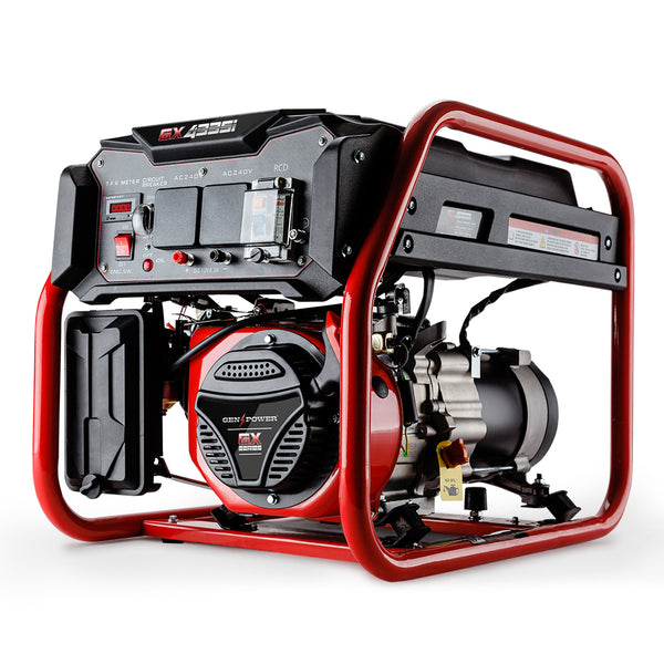 Genpower 4.2Kw Peak 3Kw Rated Generator Single Phase Petrol Site Portable Camping Heating & Generators