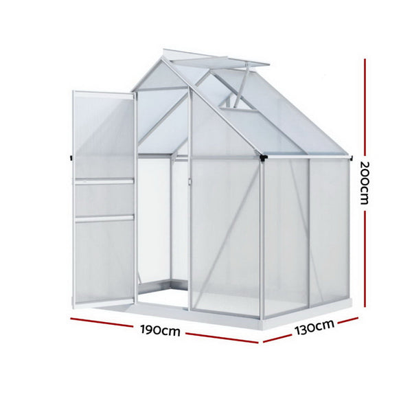 Green Fingers Greenhouse Aluminium Polycarbonate Premium Garden Storage Shed 3.1Mx1.9Mx2.0M Greenhouses