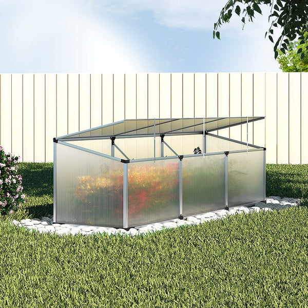 Green Fingers Greenhouse 180X50x50cm Cold Frame Plant Grow Aluminium Polycarbonate House Greenhouses