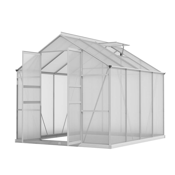 Greenfingers Aluminium Greenhouse House Polycarbonate Garden Shed 2.4X2.5M Greenhouses